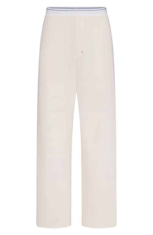 Shop Skims Rib Cotton Blend Relaxed Pants In Marble Sport Stripe