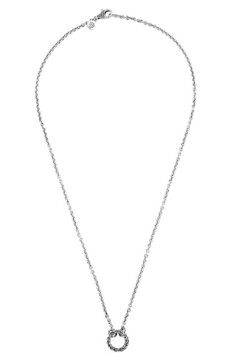 John Hardy Classic Chain Radial Pendant Connector Necklace