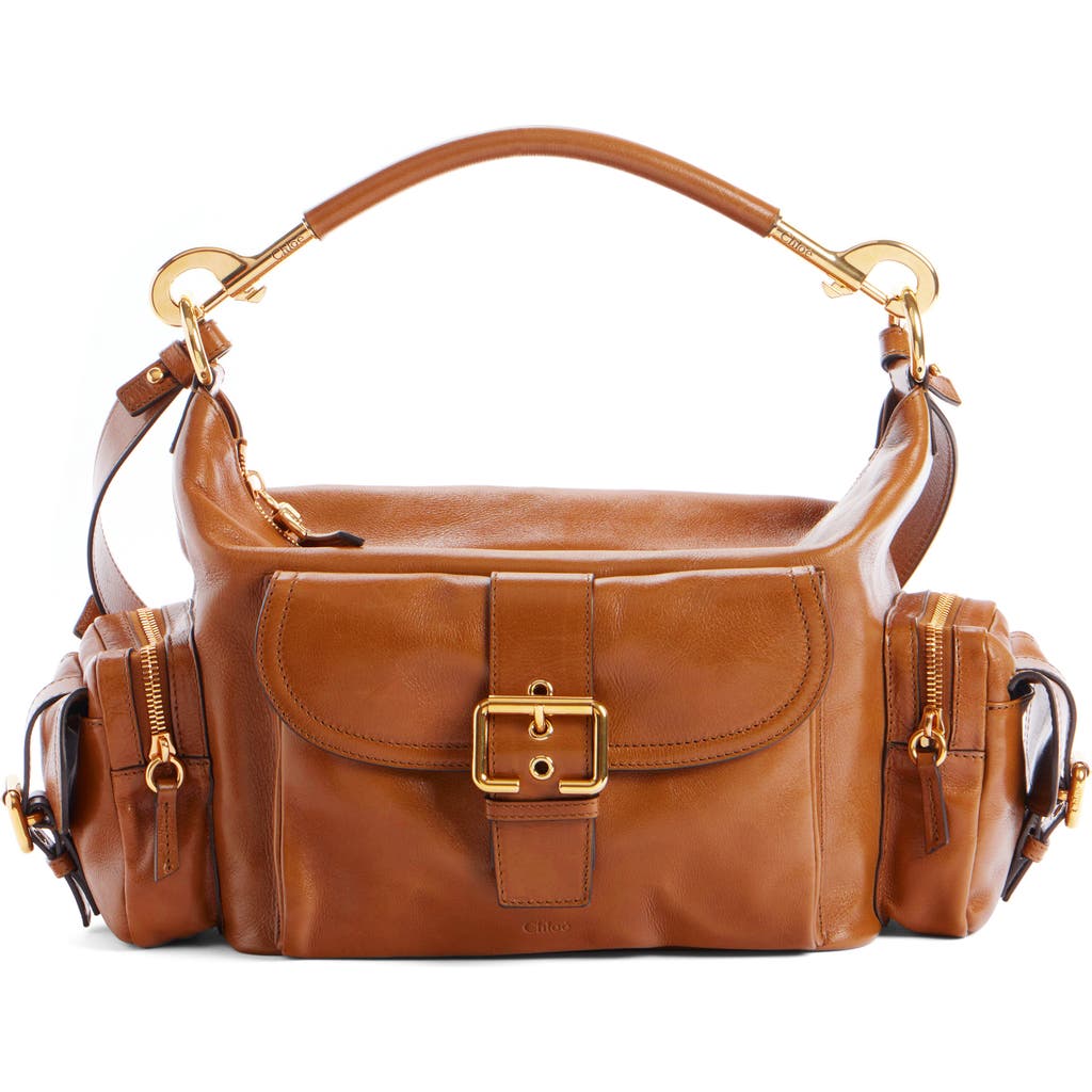 Chloé Camera Leather Top Handle Bag In Brown