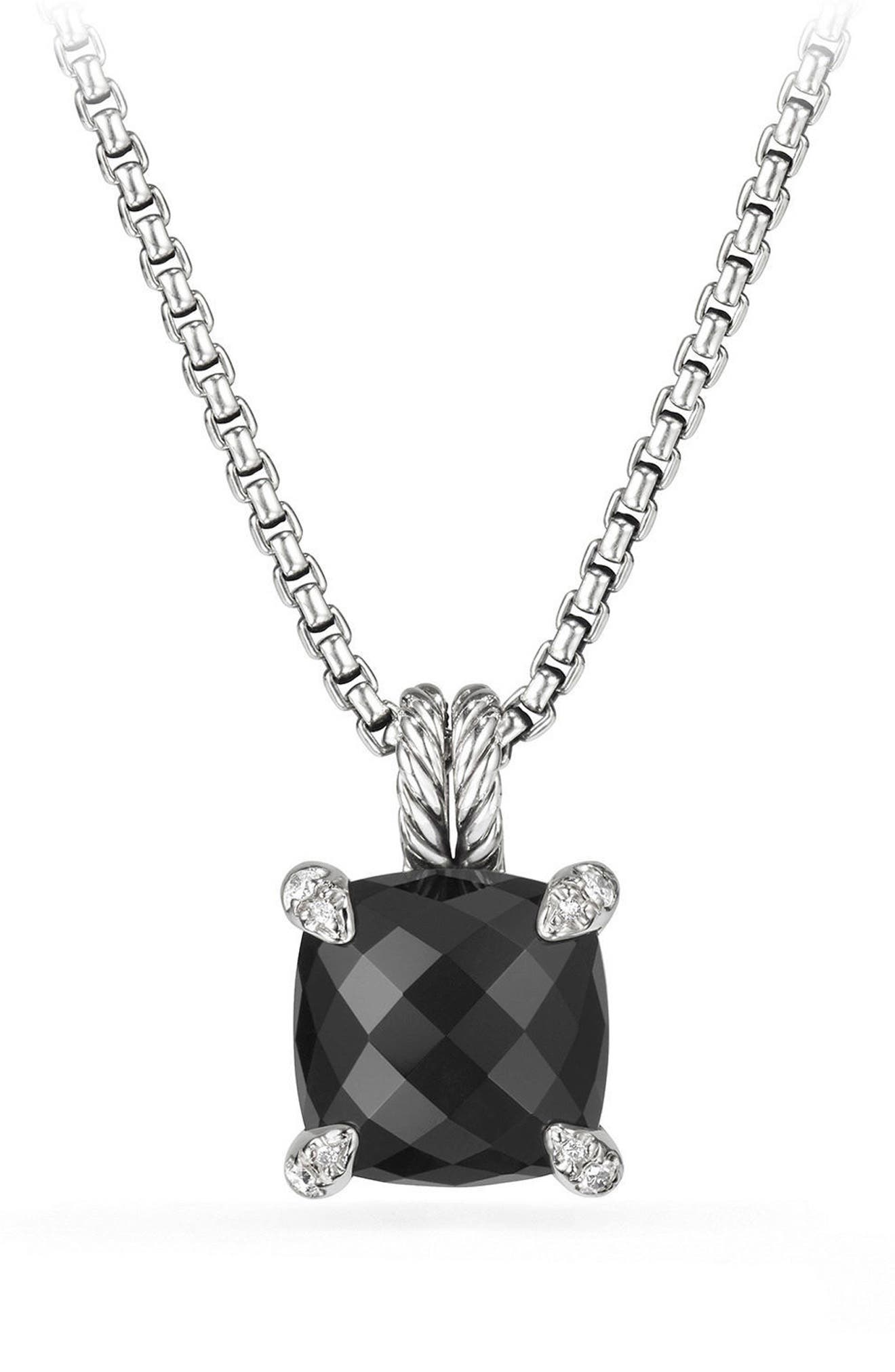 David Yurman Châtelaine Pendant Necklace with Black Onyx and Diamonds
