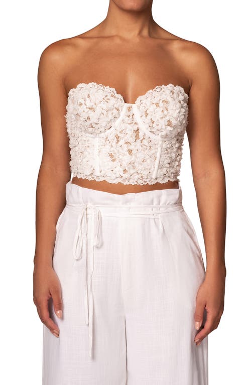 Jluxlabel Yours Truly Strapless Lace Corset Top In White