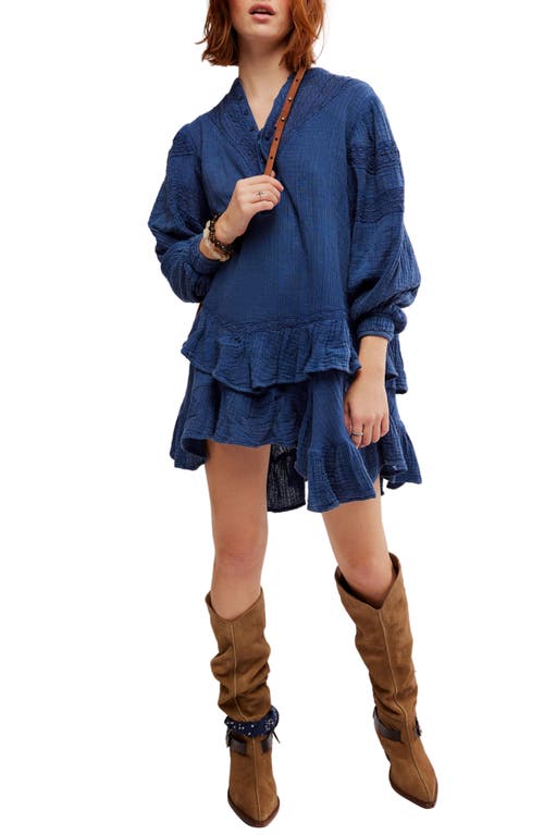 FREE PEOPLE FREE PEOPLE SACHI LONG SLEEVE RUFFLE MINIDRESS 