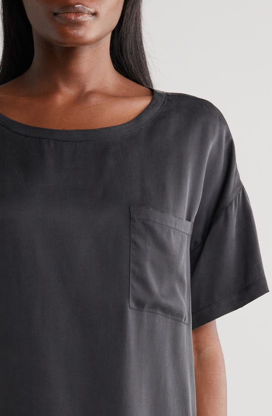 Shop Lunya Oversize Silk Sleepshirt In Immersed Black