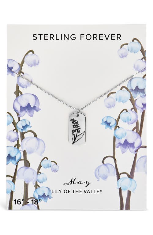 Shop Sterling Forever Birth Flower Pendant Necklace In Silver/may