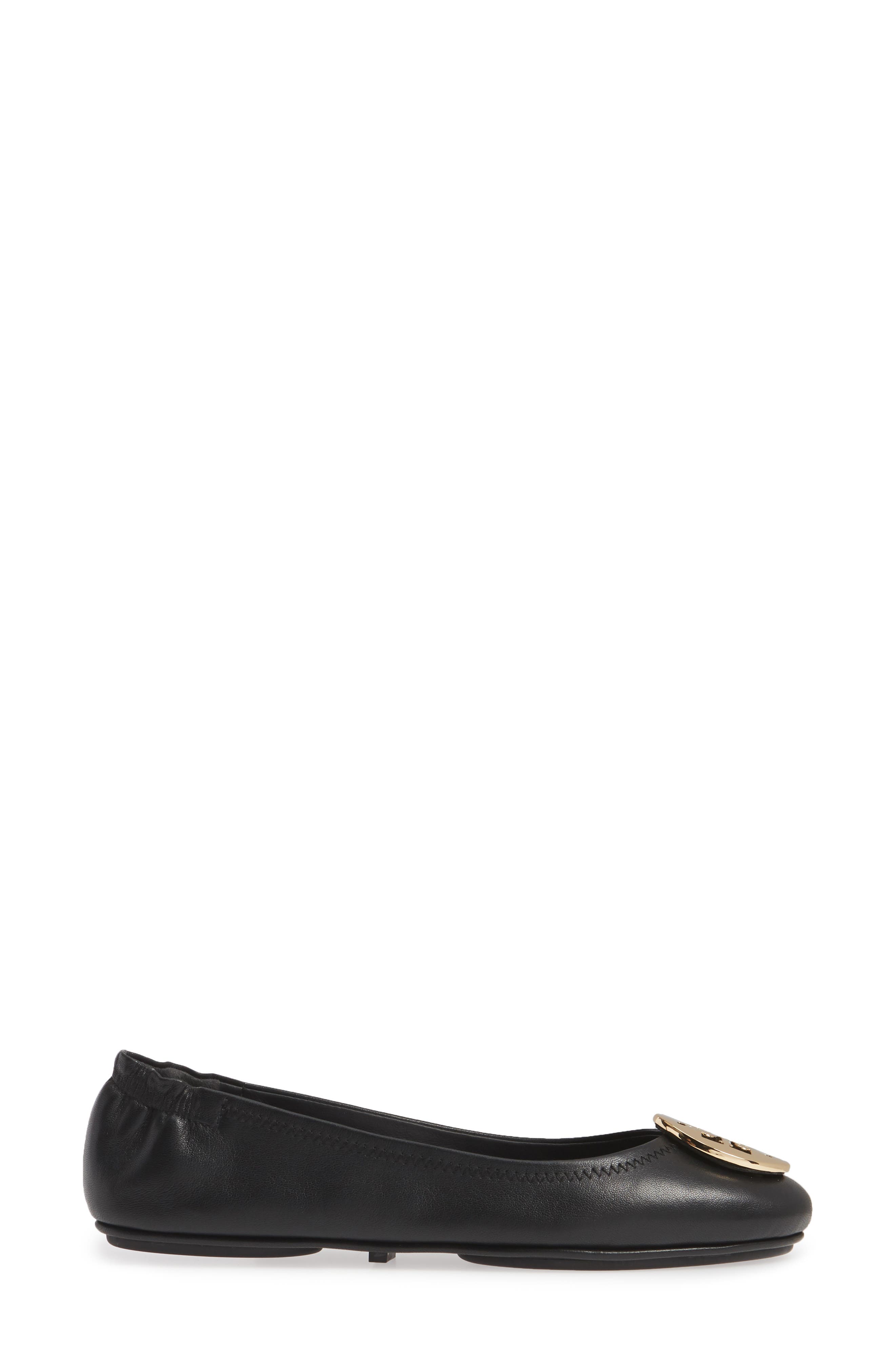 tory burch flats black and gold