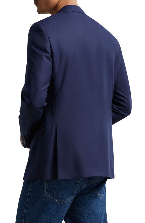 Samuelsohn Navy Double Twist 130s Wool Blazer In Blue