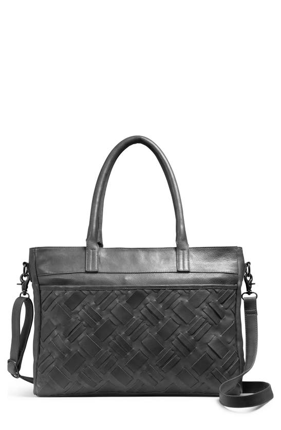 Day & Mood Mee Weave Leather Satchel In Anthracite