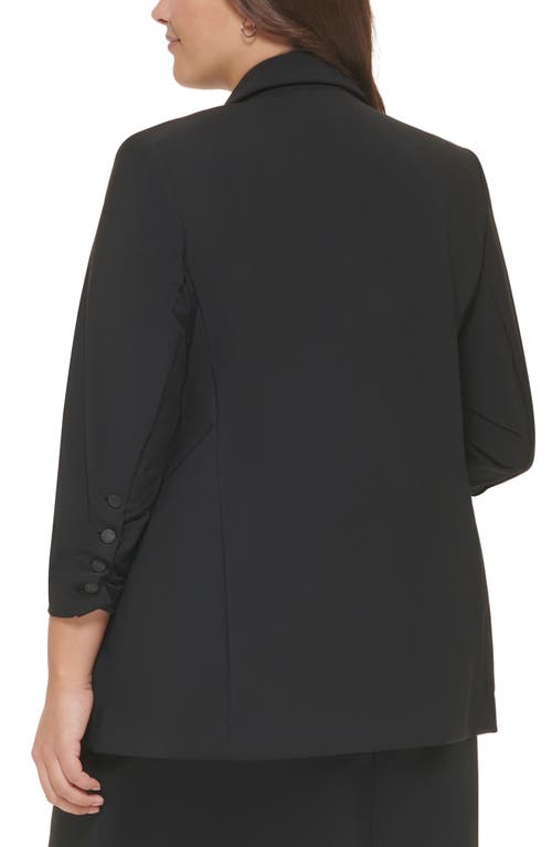 Shop Calvin Klein Three-quarter Sleeve Sport Coat In Black