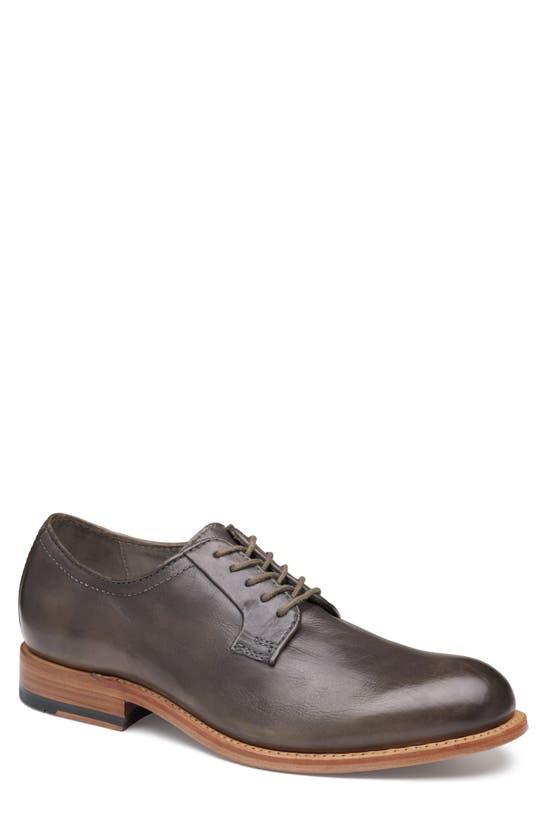 Johnston & Murphy Collection Dudley Plain Toe Derby In Dk Gray Dip-dyed Calfskin