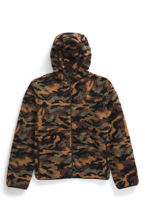 Shop The North Face Kids' Campshire Fleece Zip Hoodie In Tnf Black Tnf Camo Small Print