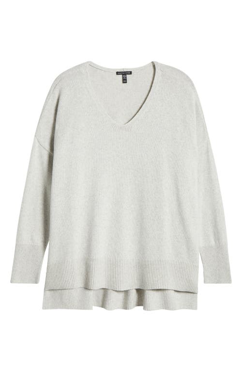 Shop Eileen Fisher V-neck Organic Cotton & Recycled Cashmere Blend Sweater In Sea Salt