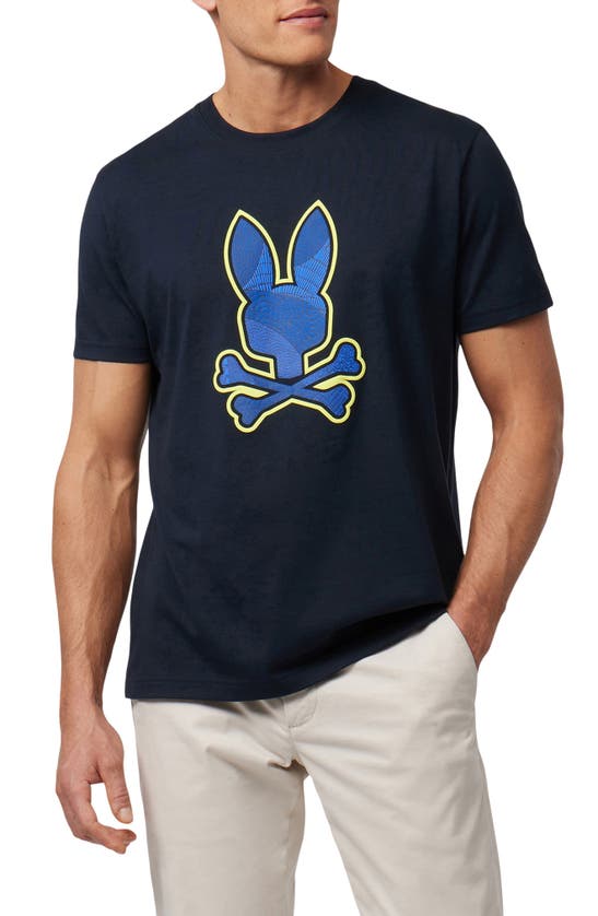Psycho Bunny Lenox Graphic T-shirt In Navy