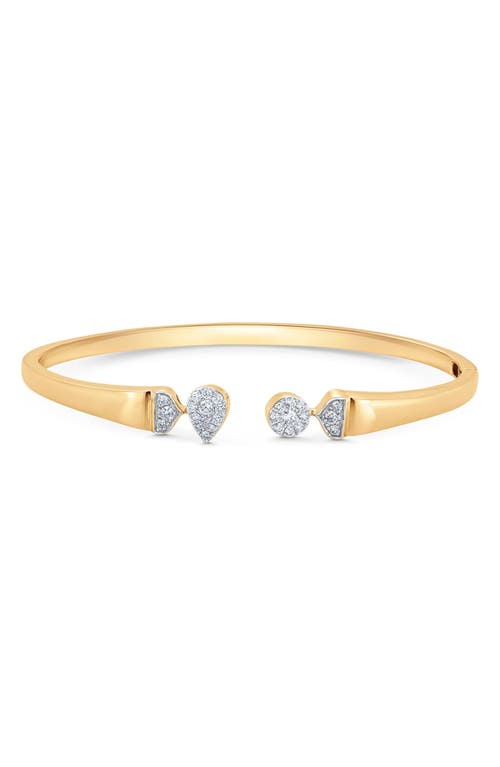 Sara Weinstock Unity Toi Et Moi Pear & Round Diamond Cuff Bracelet In Gold