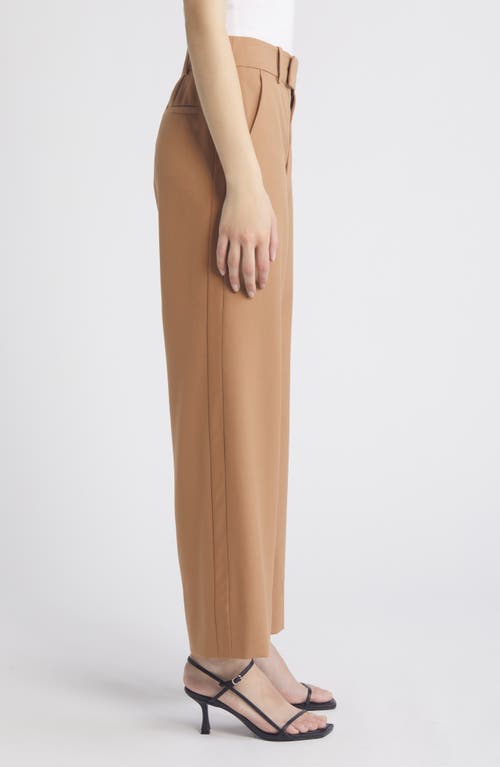 Shop Frame Easy Slim Wool Blend Crop Pants In Light Camel