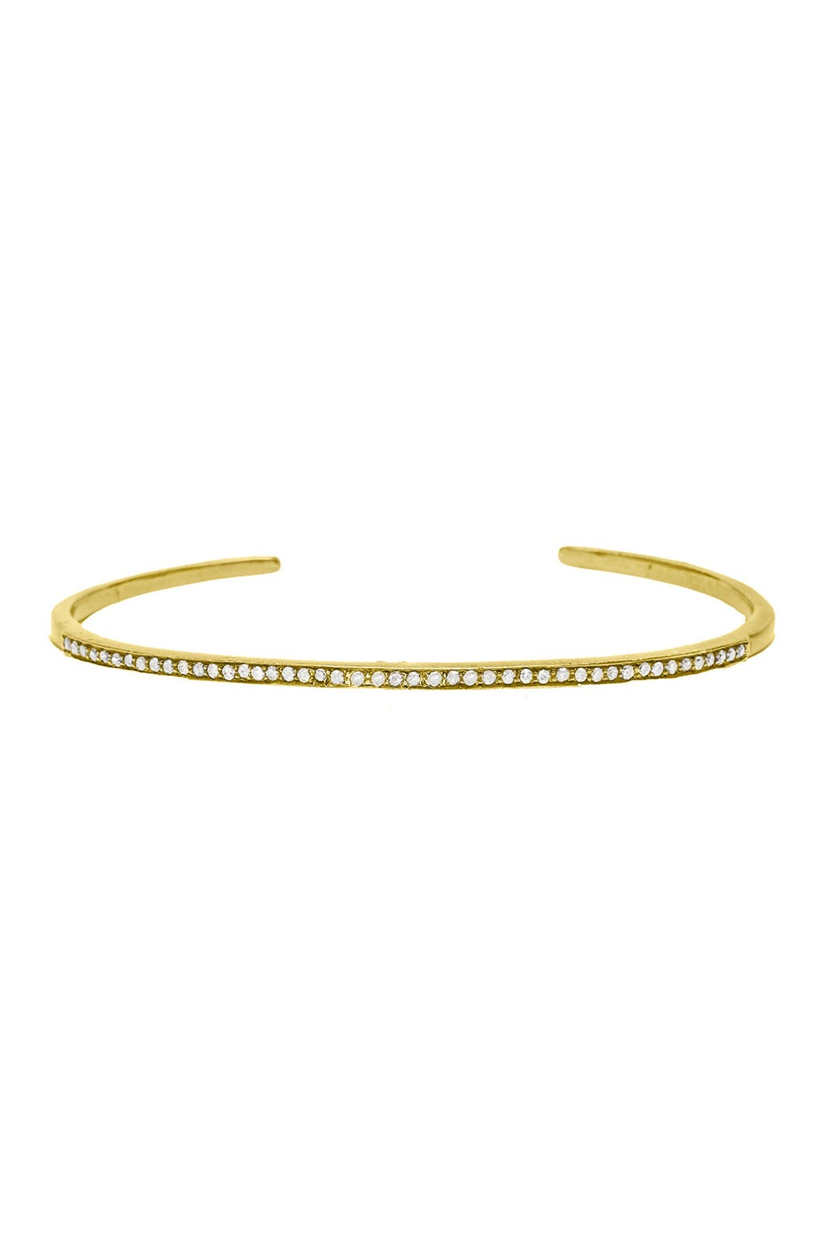 Adornia Fine Mercer 14k Yellow Gold Vermeil Pave Diamond Cuff Bracelet