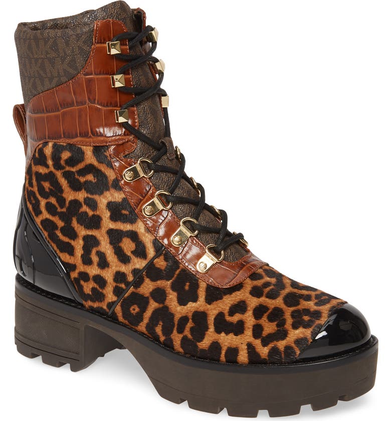 MICHAEL Michael Kors Khloe Genuine Calf Hair Combat Boot (Women) | Nordstrom