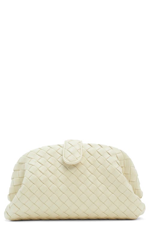 Shop Bottega Veneta The Lauren 1980 Intrecciato Leather Clutch In String/m Brass