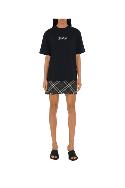 Shop Burberry Logo Cotton T-shirt In Coal