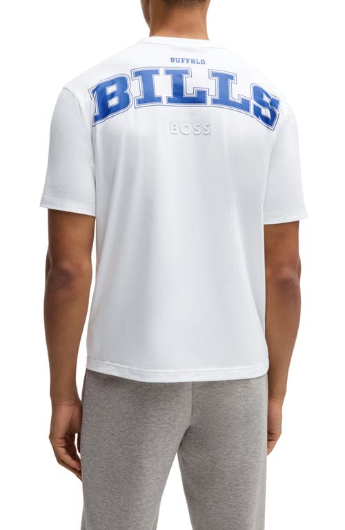 Shop Hugo Boss Boss X Nfl Stretch Cotton Graphic T-shirt In Buffalo Bills - White