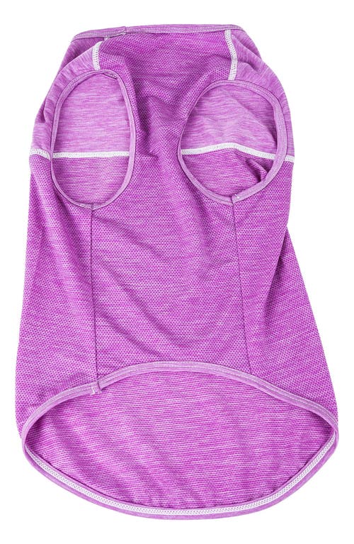 Shop Pet Life Active 'aero-pawlse' Heathered Tank Top In Maroon/purple