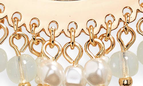Shop Stephan & Co. Imitation Pearl Open Circle Drop Earrings In Gold