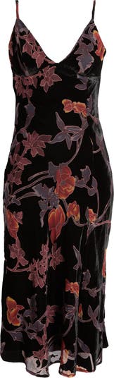 Black Midi Dress - Floral Burnout Dress - Velvet Midi Dress - Lulus