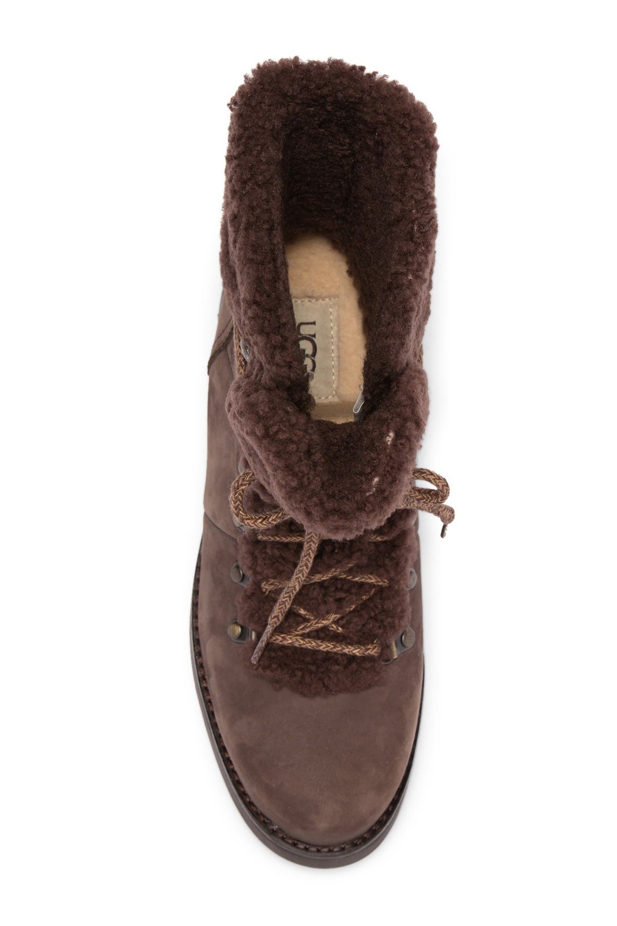 fraser shearling and suede combat booties