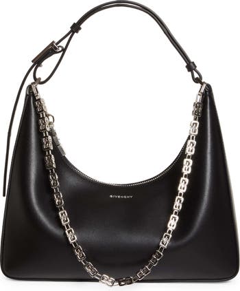 Givenchy Small Moon Cut Out Leather Hobo Bag