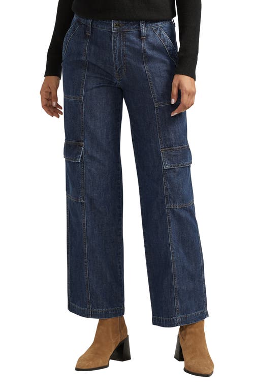 Shop Jag High Waist Wide Leg Cargo Jeans In Elysian Blue