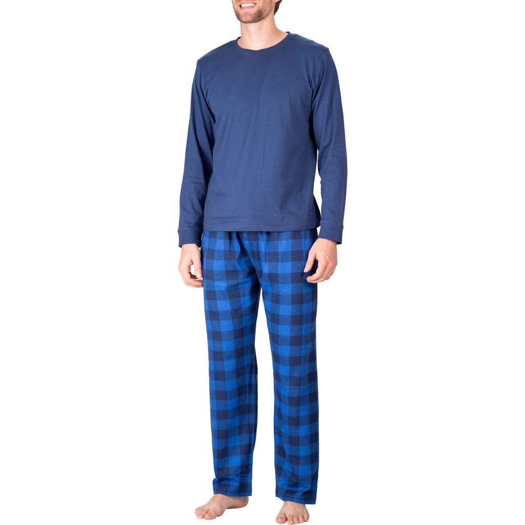 Sleephero Pajamas In Navy And Navy Buffalo Check