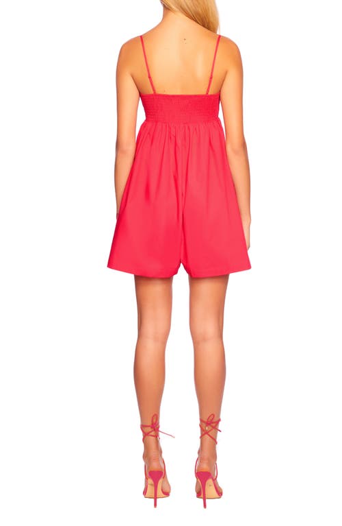 Shop Susana Monaco Sleeveless Cotton Poplin Romper In Frambroise