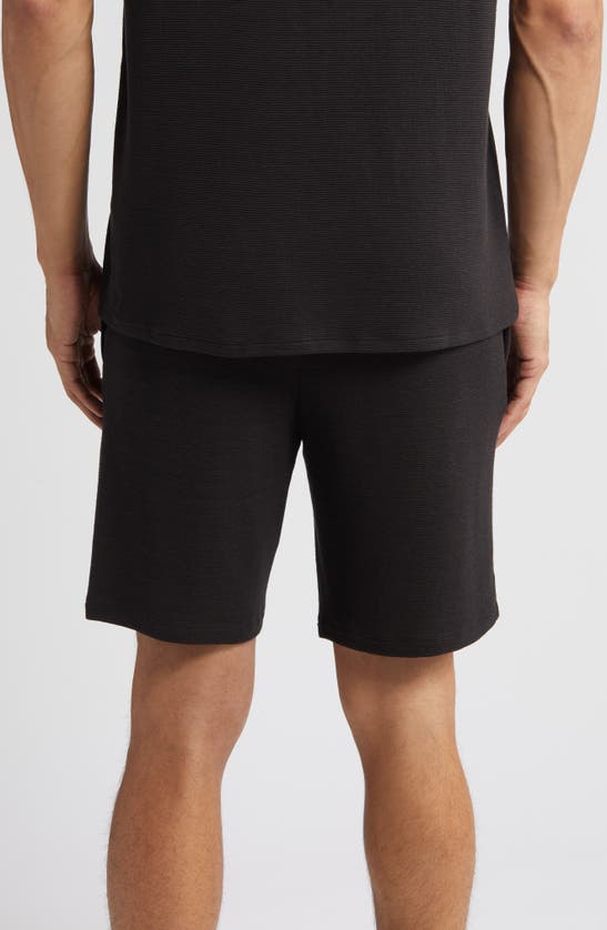 Shop Hugo Boss Ribbed Pajama Shorts In Black