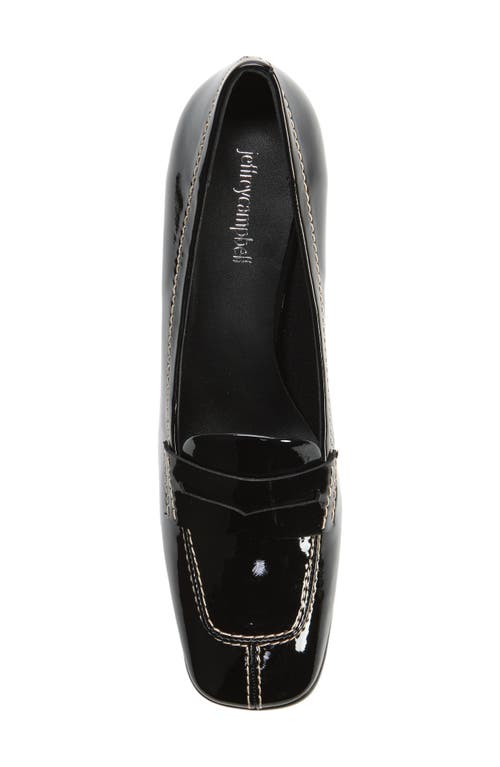 Shop Jeffrey Campbell Nonfiction Penny Loafer Pump In Black Patent