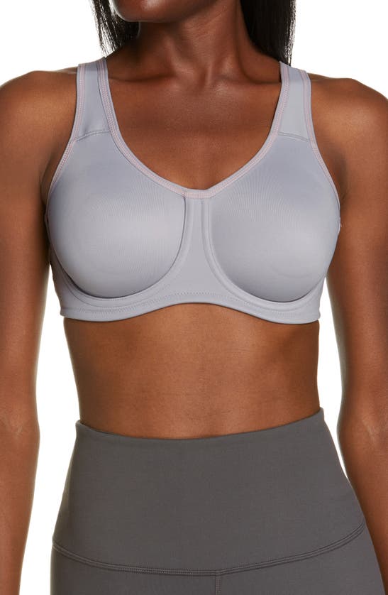 Wacoal Sport High-impact Underwire Bra 855170, Up To I Cup In Lilac Grey/ Caribean Sea