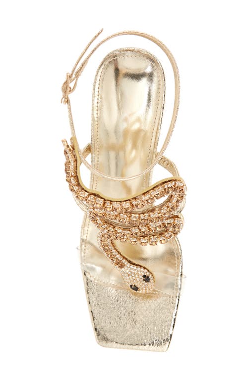 Azalea Wang Cobra Ankle Strap Sandal In Gold