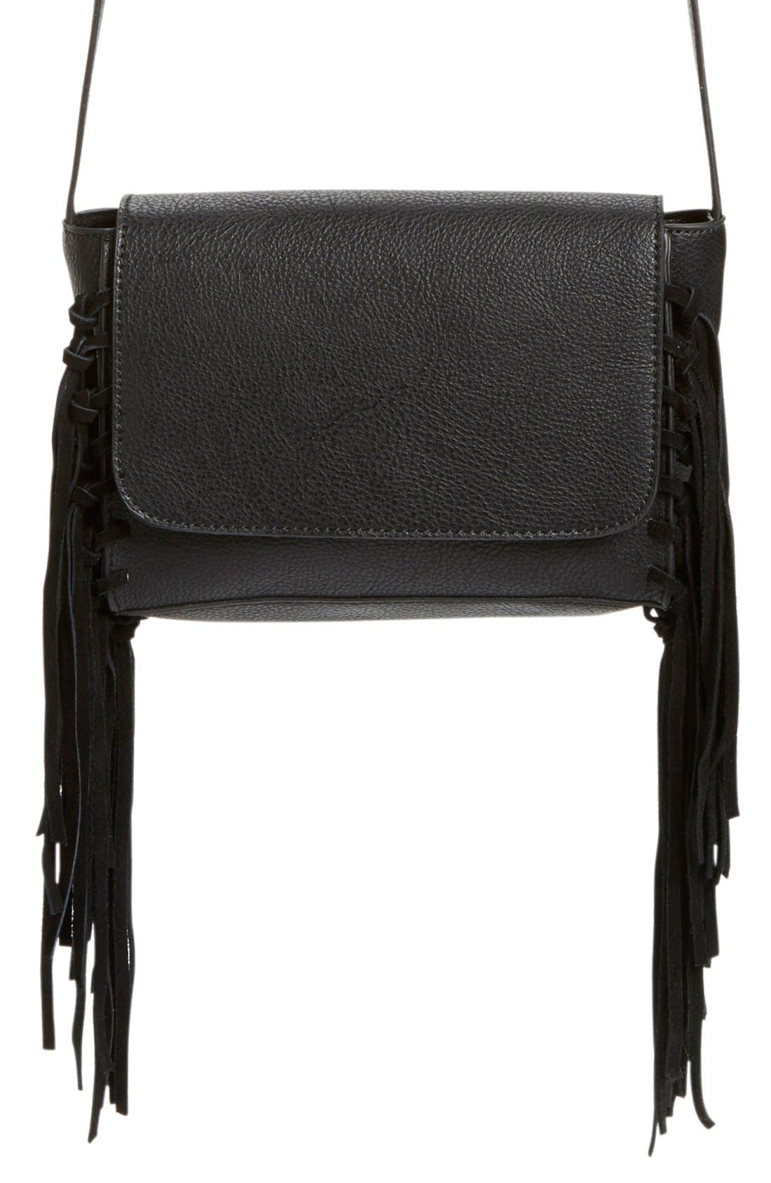 Street Level Foldover Fringe Crossbody Bag Nordstrom
