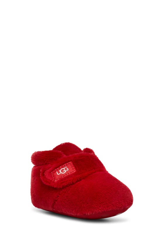 Ugg Babies' Bixbee Booties & Lovey Blanket Set In Samba Red