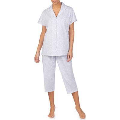 Eileen West Jersey Crop Pajamas, White