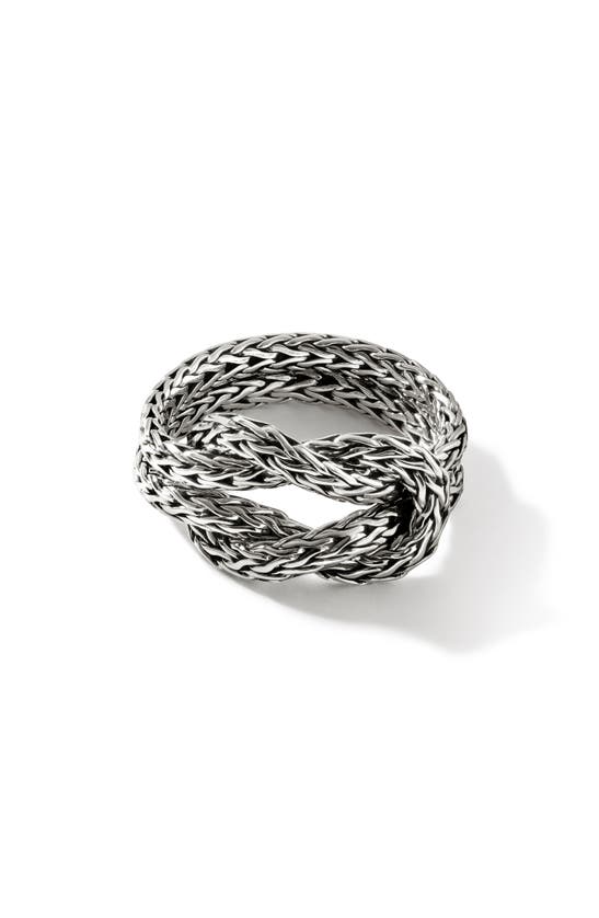 Shop John Hardy Love Knot Chain Ring In Silver