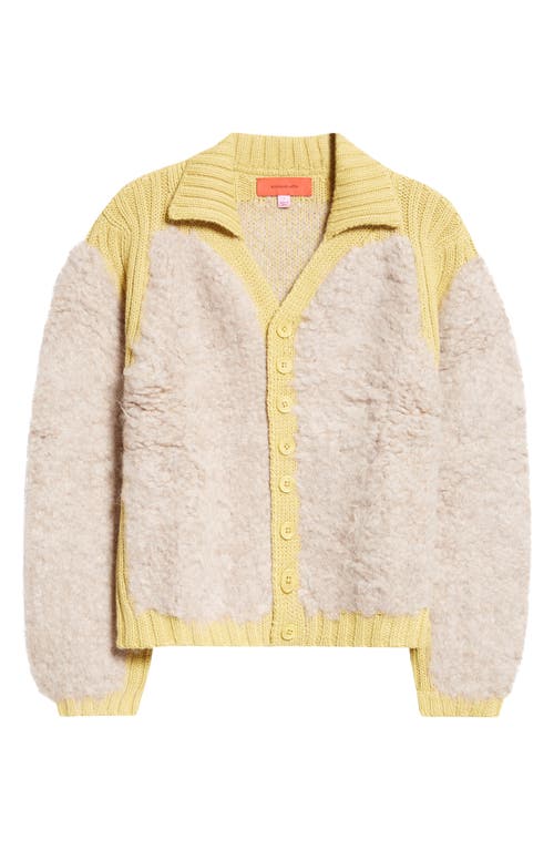 Shop Eckhaus Latta Teddy Alpaca Blend Cardigan In Daffodil