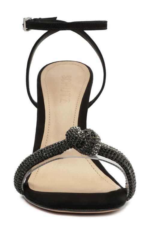 Shop Schutz Peaky Embellished Sandal In Transparente/black