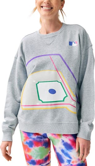 Terez MLB Women's Baseball Field Pullover Sweatshirt - Gray