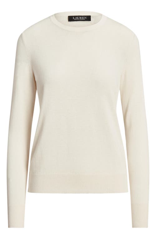 Shop Ralph Lauren Lauren Cotton Blend Sweater In Mascarpone Cream