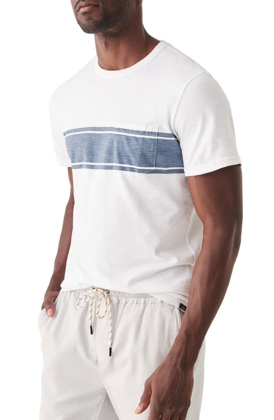 Shop Faherty Surf Stripe Sunwashed T-shirt In White Surf Stripe