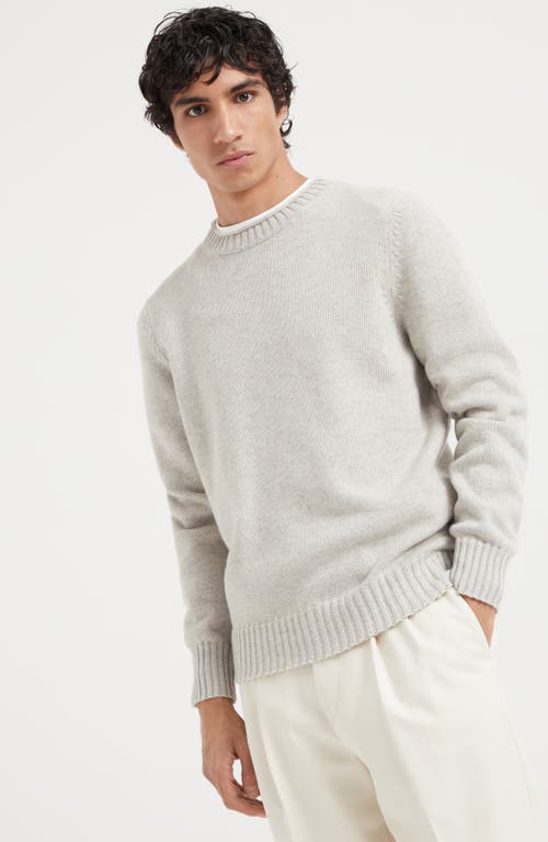 Shop Brunello Cucinelli Cashmere Sweater In Stone Grey