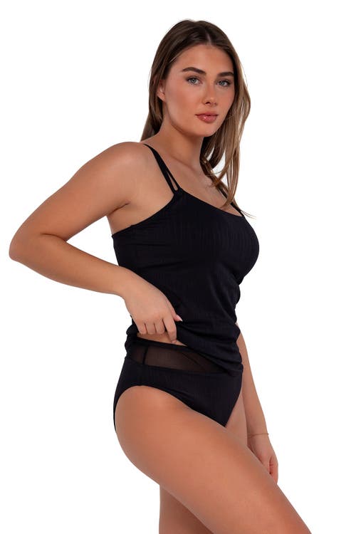 Shop Sunsets Taylor Tankini-36e/34f/32g In Black Seagrass Texture