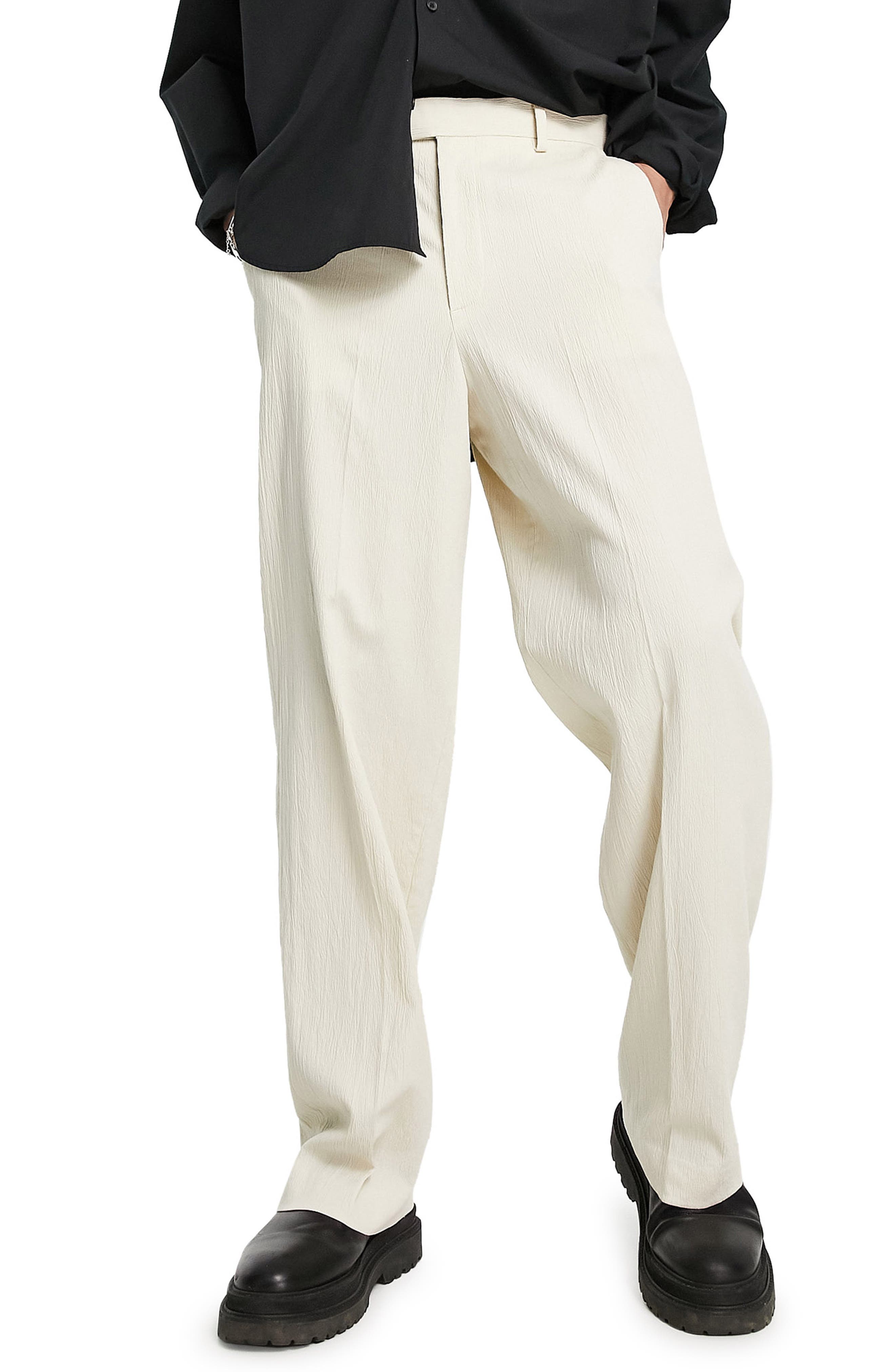 black and white pants men