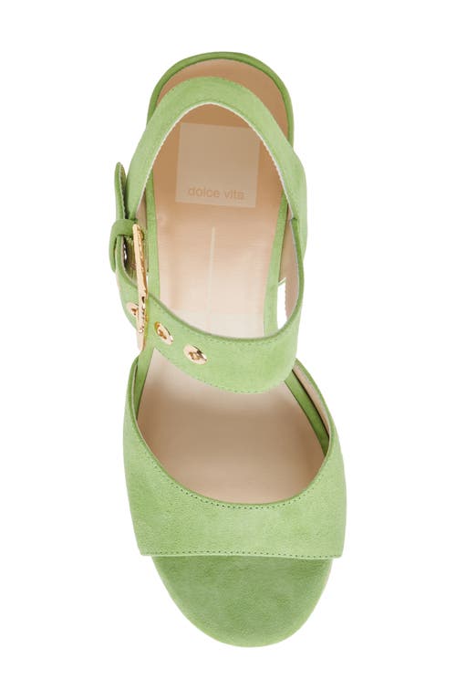 Shop Dolce Vita Bobby Platform Sandal In Lime Suede