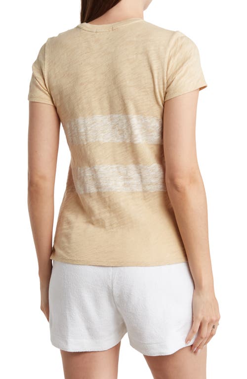 Shop Atm Anthony Thomas Melillo Stenciled Stripe Slub Jersey T-shirt In Butter/white Combo