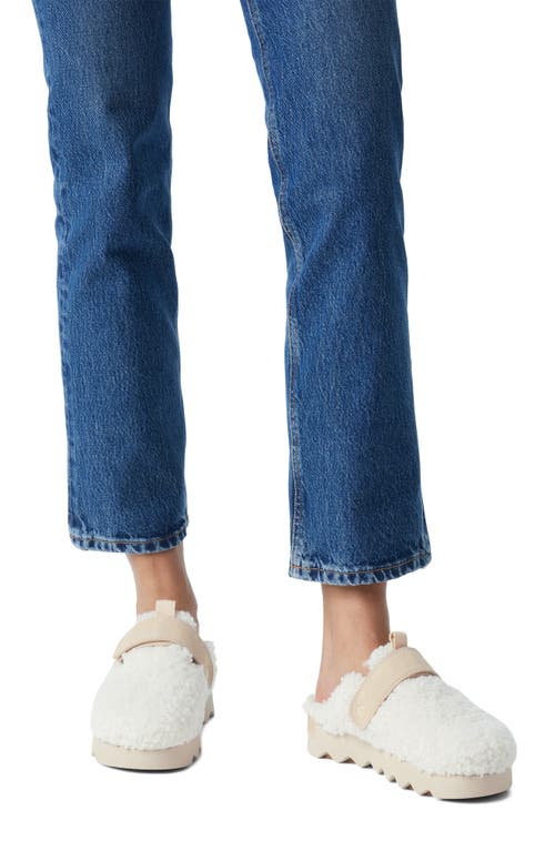 Sorel Viibe Faux Fur Cozy Mules In Natural/bleached Ceramic